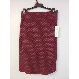 Margaret M Skirt Women Size S Geometric Print Burgundy Red Knee Length